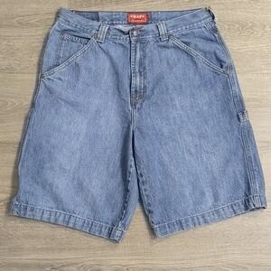 Vintage Y2K‎ Chaps Denim Baggy Carpenter Shorts Mens Size 34 Medium Wash